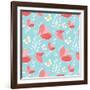 Seamless Pattern with Vintage Flowers-lilalove-Framed Art Print