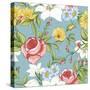 Seamless Pattern with Vintage Wildflowers-Varvara Kurakina-Stretched Canvas