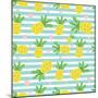 Seamless Pineapple Pattern-626055-Mounted Art Print