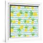Seamless Pineapple Pattern-626055-Framed Art Print
