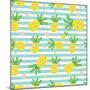 Seamless Pineapple Pattern-626055-Mounted Art Print