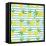 Seamless Pineapple Pattern-626055-Framed Stretched Canvas