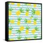 Seamless Pineapple Pattern-626055-Framed Stretched Canvas