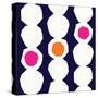 Seamless Repeating Pattern with Abstract Geometric Shapes in White, Pink and Orange on Navy Blue Ba-Iveta Angelova-Stretched Canvas