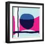 Seamless Repeating Pattern with Abstract Shapes in Light Blue, Navy Blue and White on Pink Backgrou-Iveta Angelova-Framed Art Print