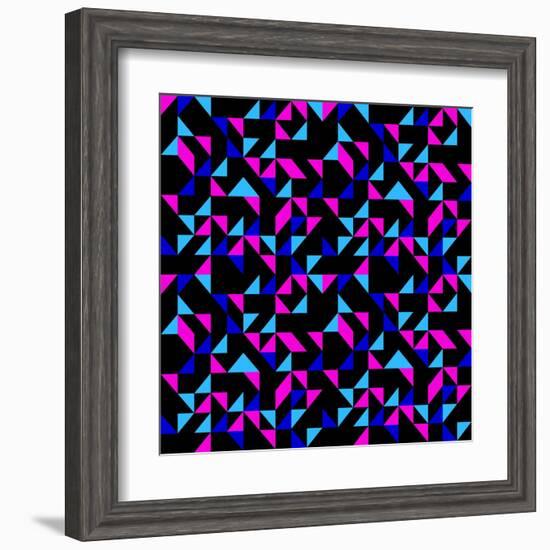 Seamless Retro Geometric Pattern-dukepope-Framed Art Print