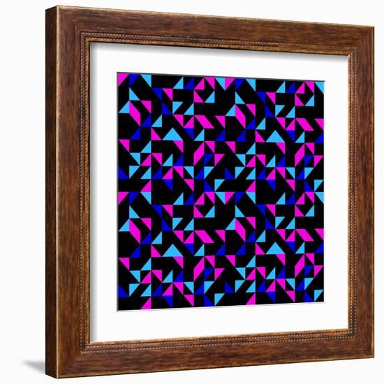 Seamless Retro Geometric Pattern-dukepope-Framed Art Print