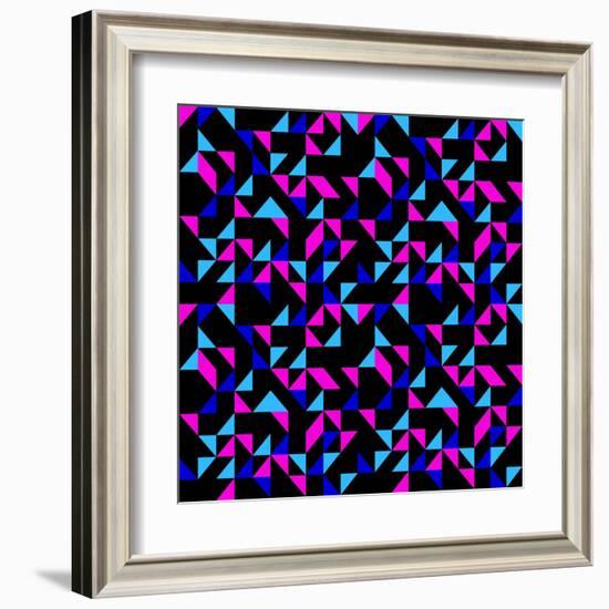 Seamless Retro Geometric Pattern-dukepope-Framed Art Print