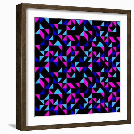 Seamless Retro Geometric Pattern-dukepope-Framed Art Print