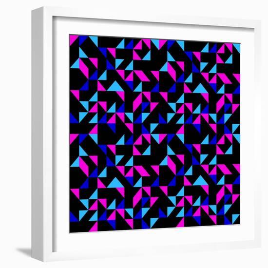 Seamless Retro Geometric Pattern-dukepope-Framed Art Print