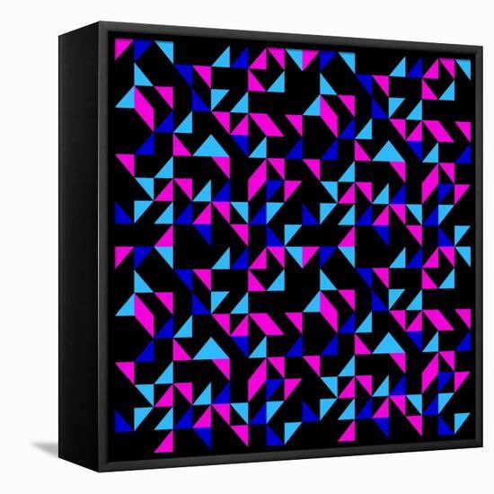 Seamless Retro Geometric Pattern-dukepope-Framed Stretched Canvas
