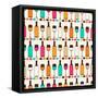 Seamless Retro Pattern With Bottles Of Wine And Glasses-incomible-Framed Stretched Canvas