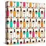 Seamless Retro Pattern With Bottles Of Wine And Glasses-incomible-Stretched Canvas