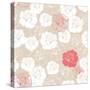 Seamless Retro Vector Floral Pattern with Classic White and Red Roses on Beige Background.-IngaLinder-Stretched Canvas