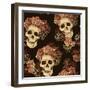 Seamless Skull Pattern-Jallom-Framed Art Print