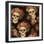 Seamless Skull Pattern-Jallom-Framed Art Print