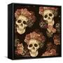 Seamless Skull Pattern-Jallom-Framed Stretched Canvas