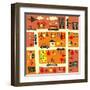 Seamless Street in Autumn-Anastasiia Kucherenko-Framed Art Print