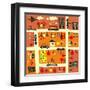 Seamless Street in Autumn-Anastasiia Kucherenko-Framed Art Print