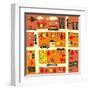 Seamless Street in Autumn-Anastasiia Kucherenko-Framed Art Print