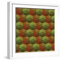 Seamless Texture of Triangles. Illusion Hexagon-Little_cuckoo-Framed Art Print