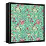 Seamless Texture with Flowers-Little_cuckoo-Framed Stretched Canvas