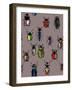 Seamless Texture with Funny Bugs, Painted by Hand of Different Patterns, Bright Colors-eva_mask-Framed Art Print