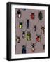 Seamless Texture with Funny Bugs, Painted by Hand of Different Patterns, Bright Colors-eva_mask-Framed Art Print