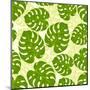 Seamless Tropical Pattern with Stylized Monstera Leaves-incomible-Mounted Art Print