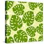 Seamless Tropical Pattern with Stylized Monstera Leaves-incomible-Stretched Canvas