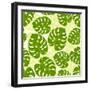 Seamless Tropical Pattern with Stylized Monstera Leaves-incomible-Framed Art Print
