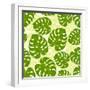 Seamless Tropical Pattern with Stylized Monstera Leaves-incomible-Framed Art Print