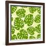 Seamless Tropical Pattern with Stylized Monstera Leaves-incomible-Framed Art Print