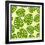 Seamless Tropical Pattern with Stylized Monstera Leaves-incomible-Framed Art Print