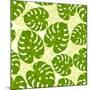 Seamless Tropical Pattern with Stylized Monstera Leaves-incomible-Mounted Art Print