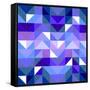 Seamless Vector Blue Pattern, Texture or Flat Surface Triangle Mosaic Background.-IngaLinder-Framed Stretched Canvas