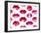 Seamless Vector Pattern with Red Watercolor Lips-Jet-Framed Art Print