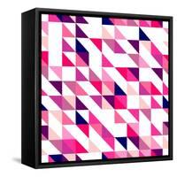 Seamless Vector Pink, Violet and White Pattern, Texture or Background. Colorful Geometric Mosaic.-IngaLinder-Framed Stretched Canvas