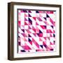 Seamless Vector Pink, Violet and White Pattern, Texture or Background. Colorful Geometric Mosaic.-IngaLinder-Framed Art Print