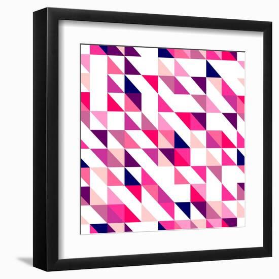 Seamless Vector Pink, Violet and White Pattern, Texture or Background. Colorful Geometric Mosaic.-IngaLinder-Framed Art Print