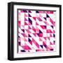 Seamless Vector Pink, Violet and White Pattern, Texture or Background. Colorful Geometric Mosaic.-IngaLinder-Framed Art Print