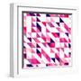 Seamless Vector Pink, Violet and White Pattern, Texture or Background. Colorful Geometric Mosaic.-IngaLinder-Framed Art Print