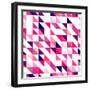 Seamless Vector Pink, Violet and White Pattern, Texture or Background. Colorful Geometric Mosaic.-IngaLinder-Framed Art Print