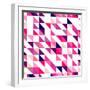 Seamless Vector Pink, Violet and White Pattern, Texture or Background. Colorful Geometric Mosaic.-IngaLinder-Framed Art Print