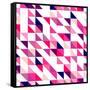 Seamless Vector Pink, Violet and White Pattern, Texture or Background. Colorful Geometric Mosaic.-IngaLinder-Framed Stretched Canvas