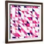 Seamless Vector Pink, Violet and White Pattern, Texture or Background. Colorful Geometric Mosaic.-IngaLinder-Framed Art Print