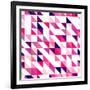 Seamless Vector Pink, Violet and White Pattern, Texture or Background. Colorful Geometric Mosaic.-IngaLinder-Framed Art Print