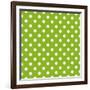 Seamless Vector Spring Pattern with White Polka Dots on Fresh Grass Green Background-IngaLinder-Framed Art Print