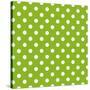 Seamless Vector Spring Pattern with White Polka Dots on Fresh Grass Green Background-IngaLinder-Stretched Canvas