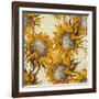 Seamless Vintage Ornament with Sunflowers-mart-Framed Art Print